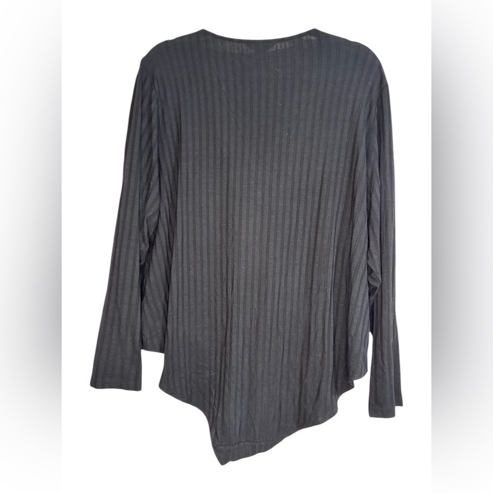 H&M Navy Ribbed Lace-Up Long Sleeve Bodysuit – 4X - Picture 2 of 4